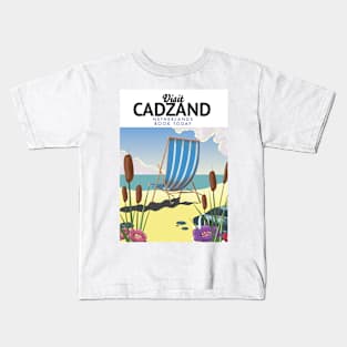 Cadzand Netherlands beach travel poster Kids T-Shirt